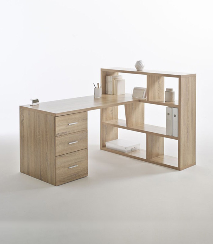 Bureau-Bibliothèque 2 en 1 Avec 3 Tiroirs - (A339) – Image 3