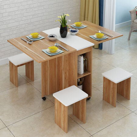 Table Pliable Moderne Multifonctionnelle Avec 4 Chaises - T363
