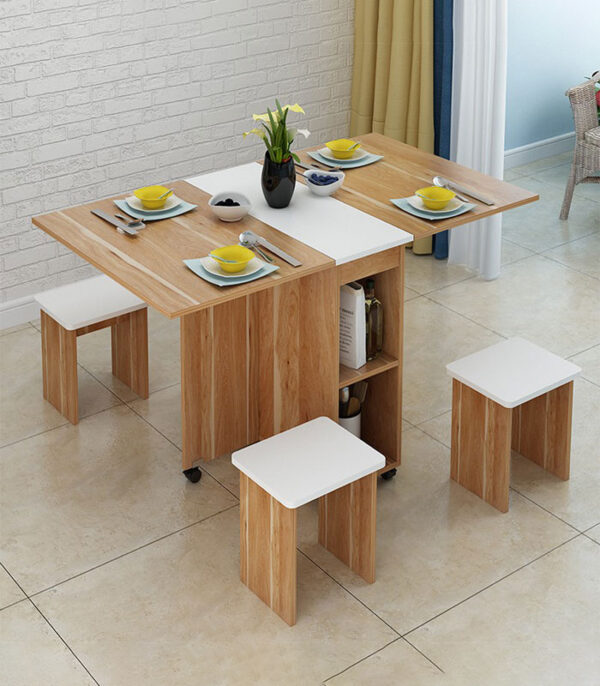 Table Pliable Moderne Multifonctionnelle Avec 4 Chaises - T363