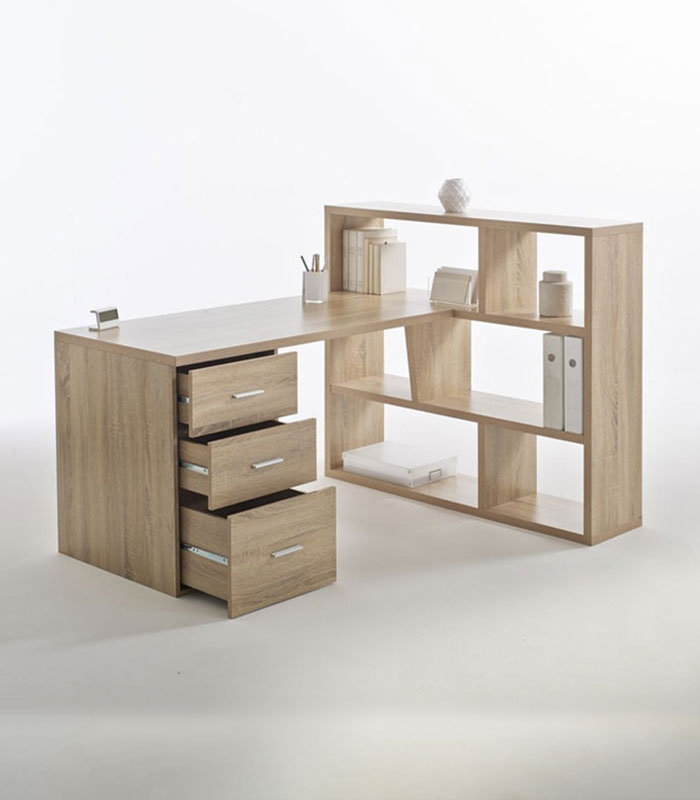 Bureau-Bibliothèque 2 en 1 Avec 3 Tiroirs - (A339)