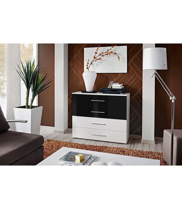 Chambre à Coucher Prestige Noir et Blanc + Matelas et 2 Oreillers Gratuits – Image 5