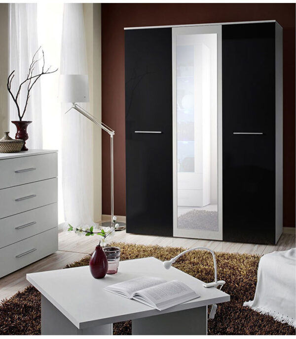 Chambre à Coucher Prestige Noir et Blanc + Matelas et 2 Oreillers Gratuits – Image 2