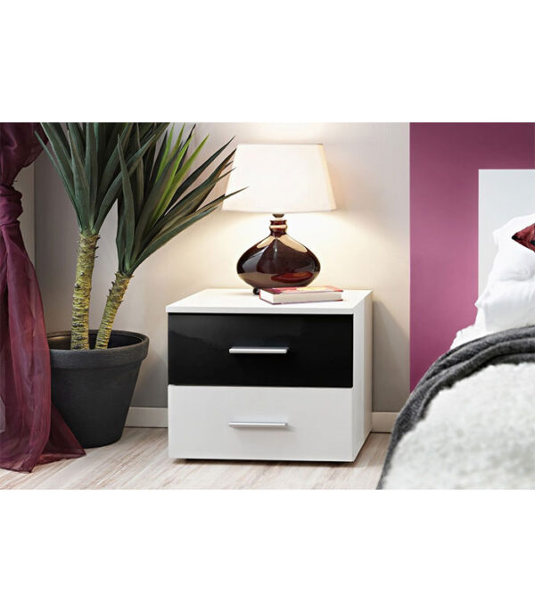 Chambre à Coucher Prestige Noir et Blanc + Matelas et 2 Oreillers Gratuits – Image 3