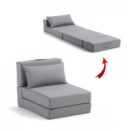 Fauteuil Lit Pliable Gris