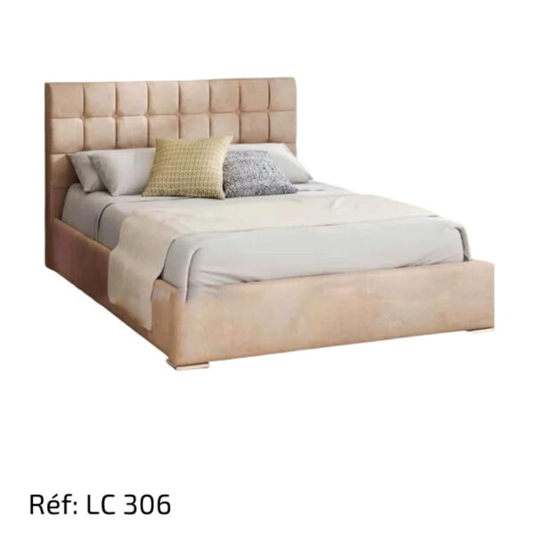 Lit Capitonne Velours LC306
