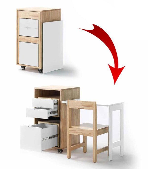 Bureau Pliant Économiseur D'espace 3 En 1