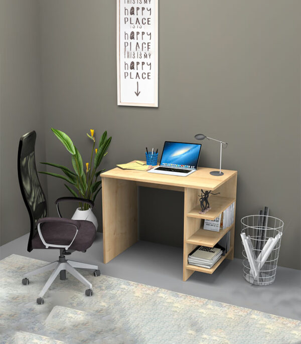 Bureau Junior Avec 3 Étagères De Rangement Couleur Chêne - (A343) – Image 3
