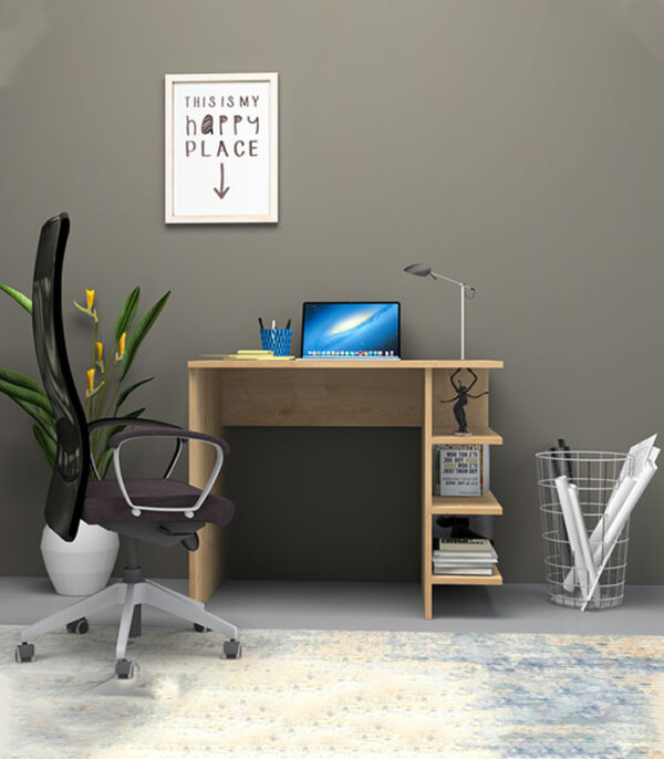 Bureau Junior Avec 3 Étagères De Rangement Couleur Chêne - (A343) – Image 4