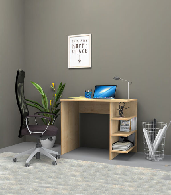 Bureau Junior Avec 3 Étagères De Rangement Couleur Chêne - (A343) – Image 2