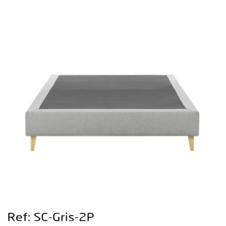 Sommier capitonné gris 2p