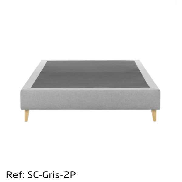 Sommier capitonné gris 2p