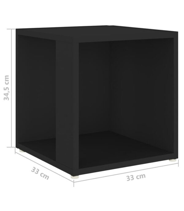 Table Décorative Avec Rangement En MDF Stratifié de Haute Qualité - Couleur Noir – Image 3