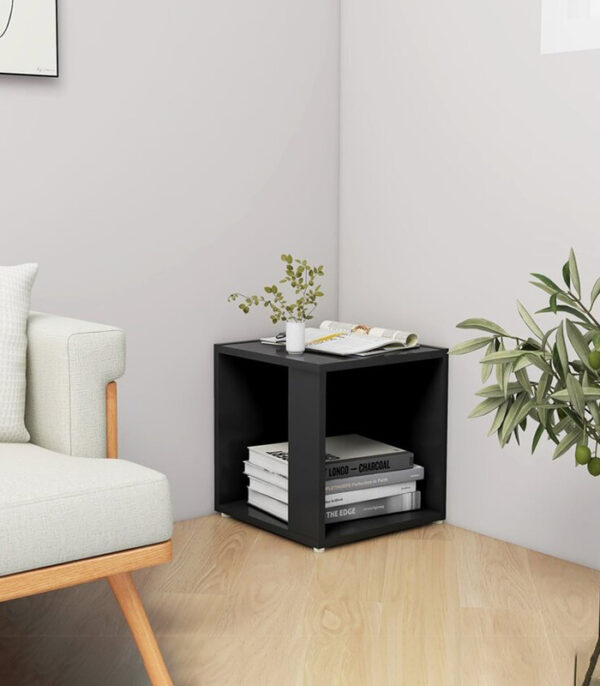 Table Décorative Avec Rangement En MDF Stratifié de Haute Qualité - Couleur Noir