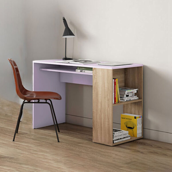 Bureau Avec Etagere de Rangement Mauve