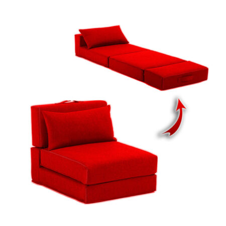 Fauteuil Lit Pliable Rouge Vif