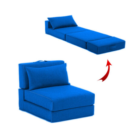 Fauteuil Lit Pliable Bleu