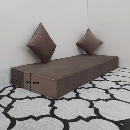 Matelas Mousse Avec 2 Coussins 20 cm Marron