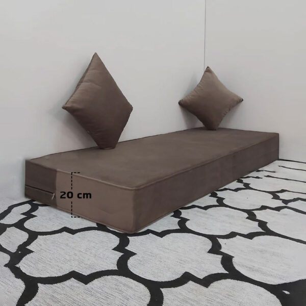 Matelas Mousse Avec 2 Coussins 20 cm Marron