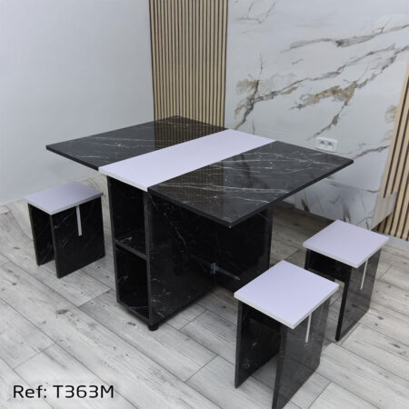 Table Pliable Avec 4 Chaises Marbré