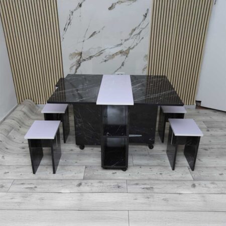 Table Pliable Avec 4 Chaises Marbré