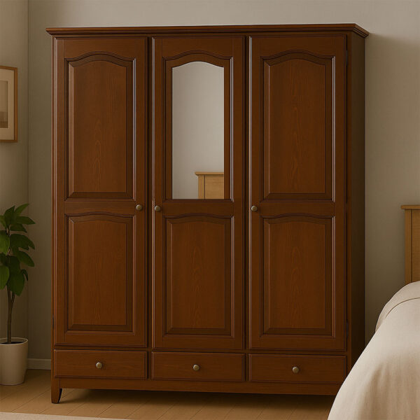 Garde-Robe 3 Portes En Bois Teinté