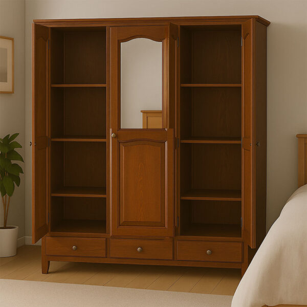 Garde-Robe 3 Portes En Bois Teinté