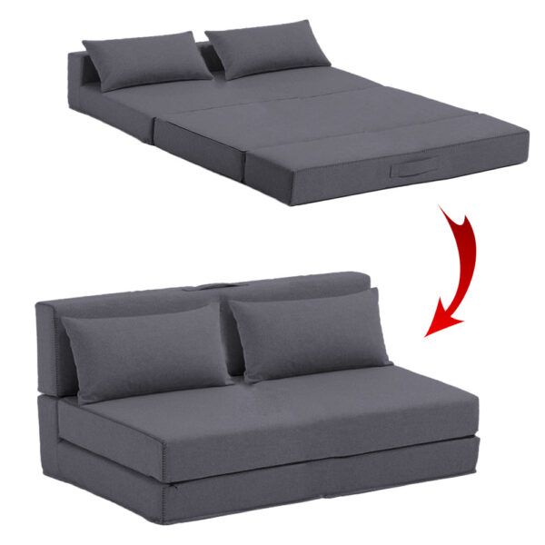 Fauteuil Lit Pliable 2 Paces Avec Coussins Couleur Noir (F2P-104)