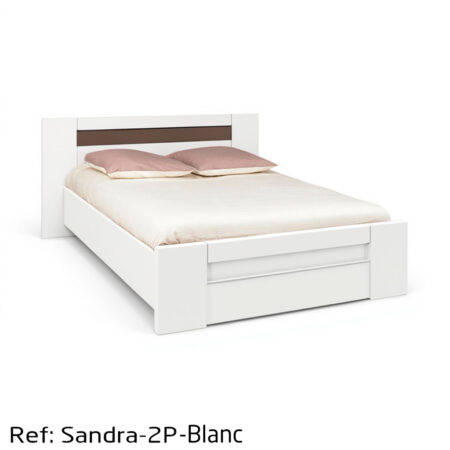 Lit Deux Places SANDRA (Blanc)