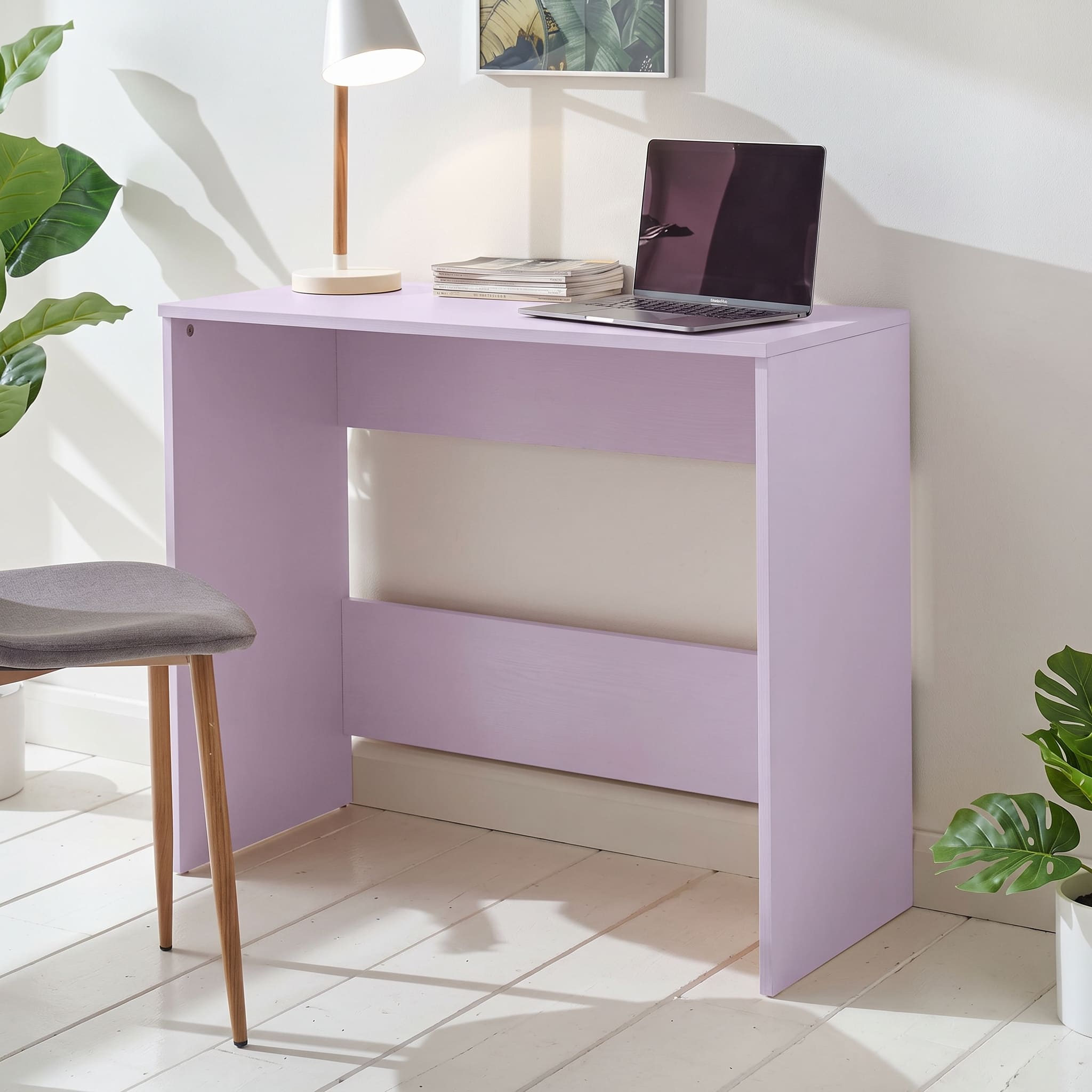 Bureau Basique Simple et Pratique Couleur Mauve Clair